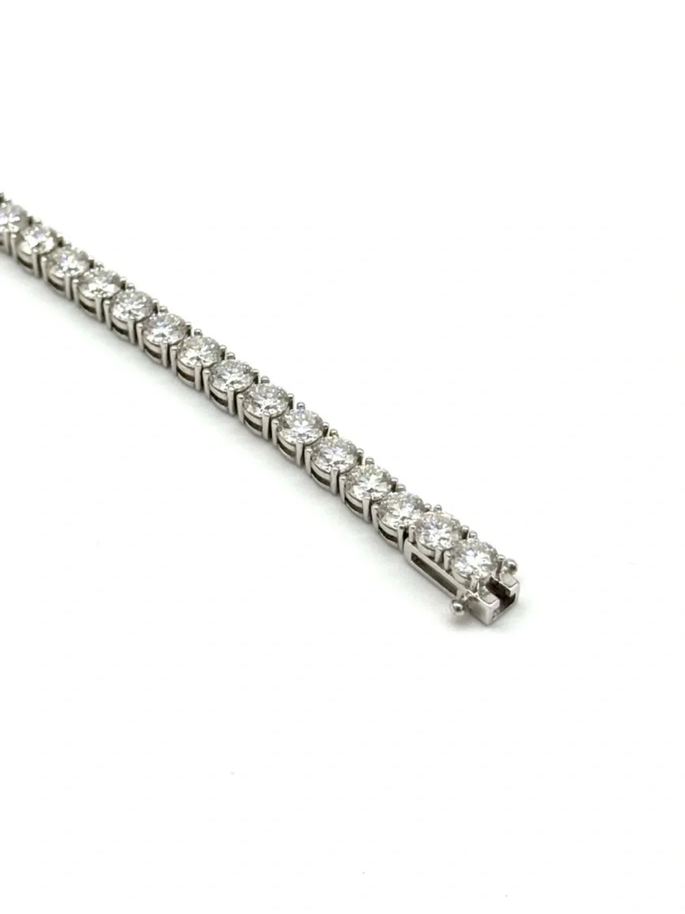 925 Silver, 14.4CTW Moissanite Tennis Bracelet - 8”